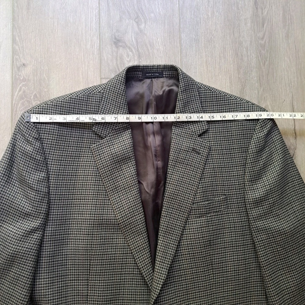 Lauren Ralph Lauren Houndstooth Blazer Mens 44L* Gray Wool Sport Coat READ - Picture 13 of 16